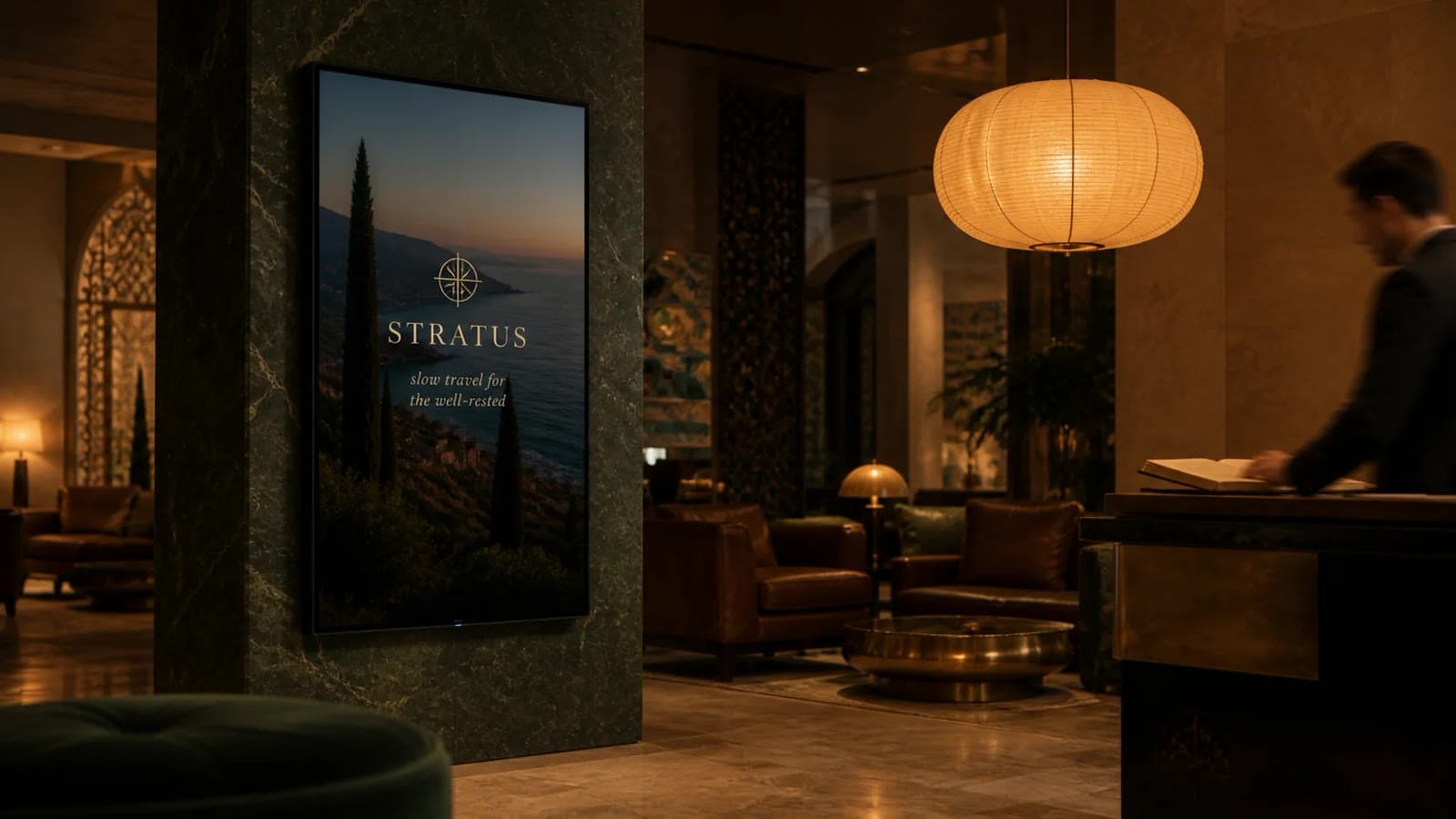Hotel lobby screen